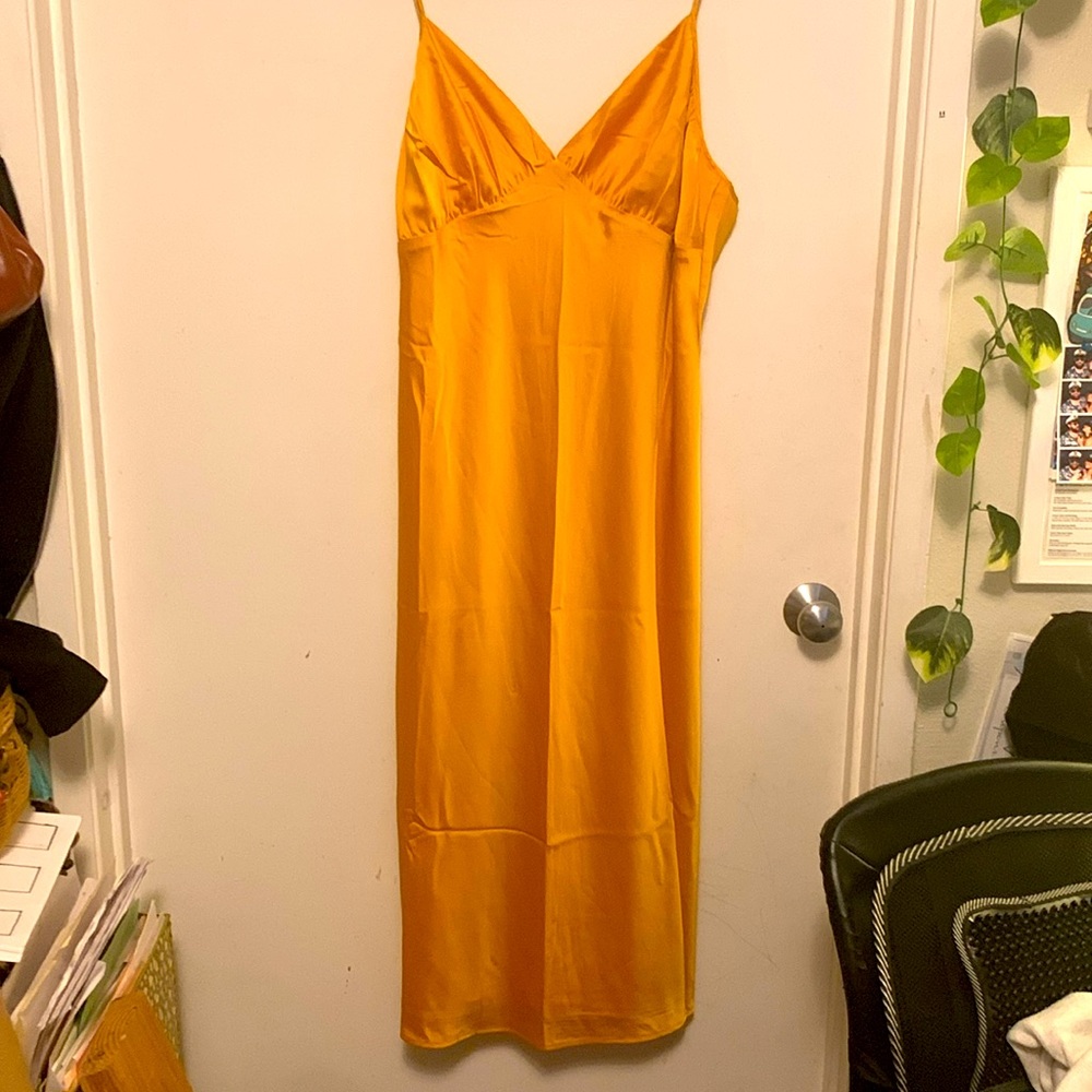 New Abercrombie & Fitch XL Golden Yellow Slip Dress